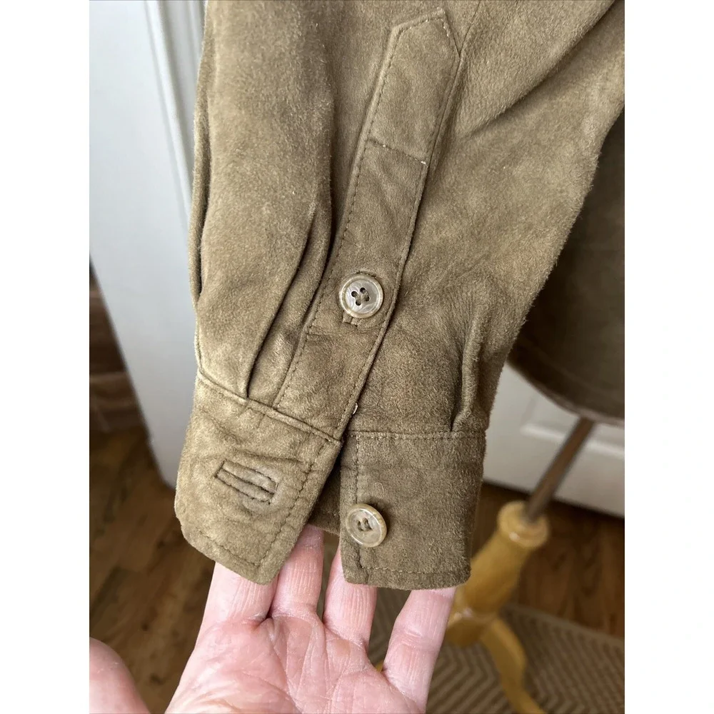 Vintage Ellen Tracey Neiman Marcus, Women's Jacket/Shirt, Size 8  Brown Suede - Picture 15 of 16